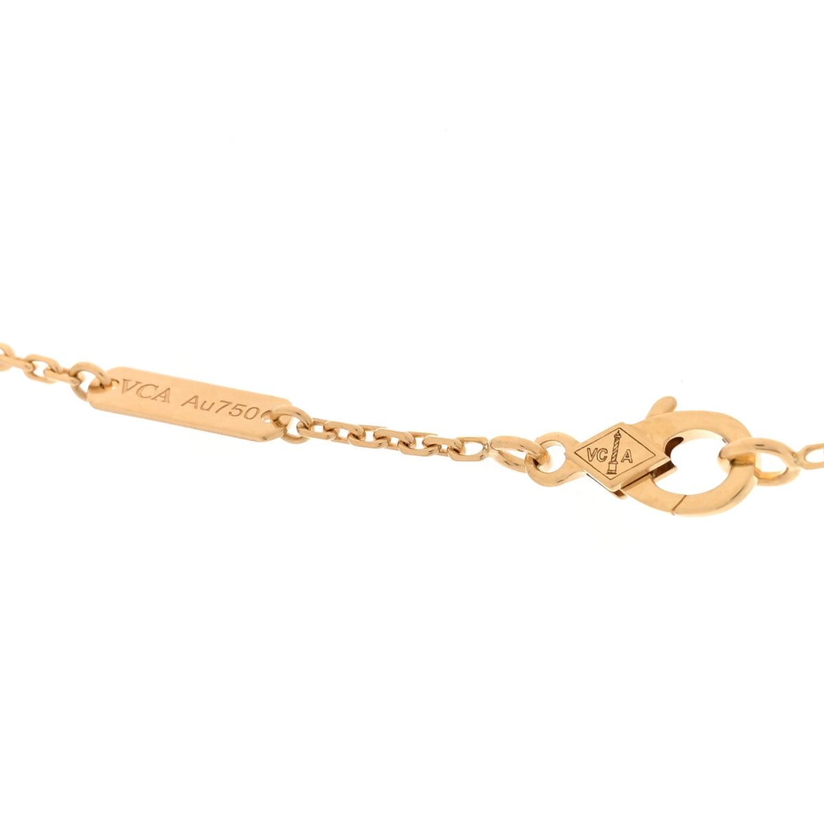 Van Cleef & Arpels 18K Yellow Gold Guilloché Vintage Alhambra Pendant Necklace 4 of 6