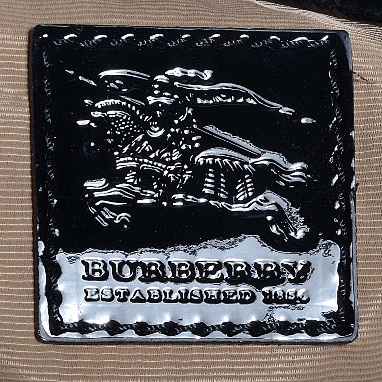 Burberry Patent Trim Supernova Check Tote Black 6 of 9