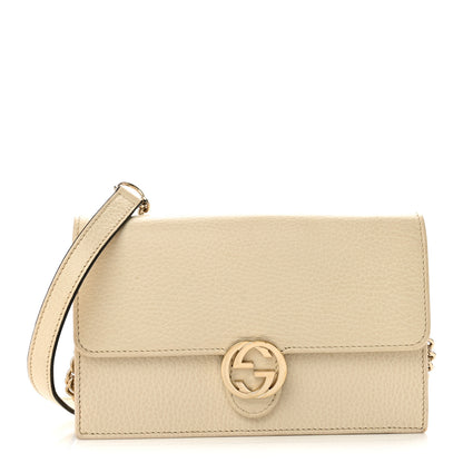 Gucci Dollar Calfskin Interlocking G Chain Wallet Ivoire 1 of 14