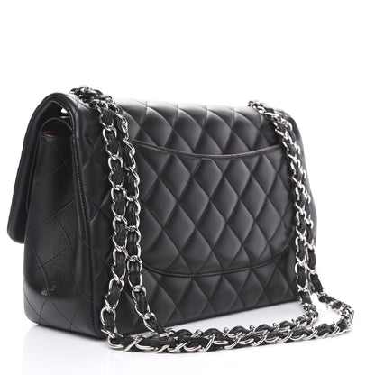 Chanel Lambskin Quilted Jumbo Double Flap Black 2 of 13