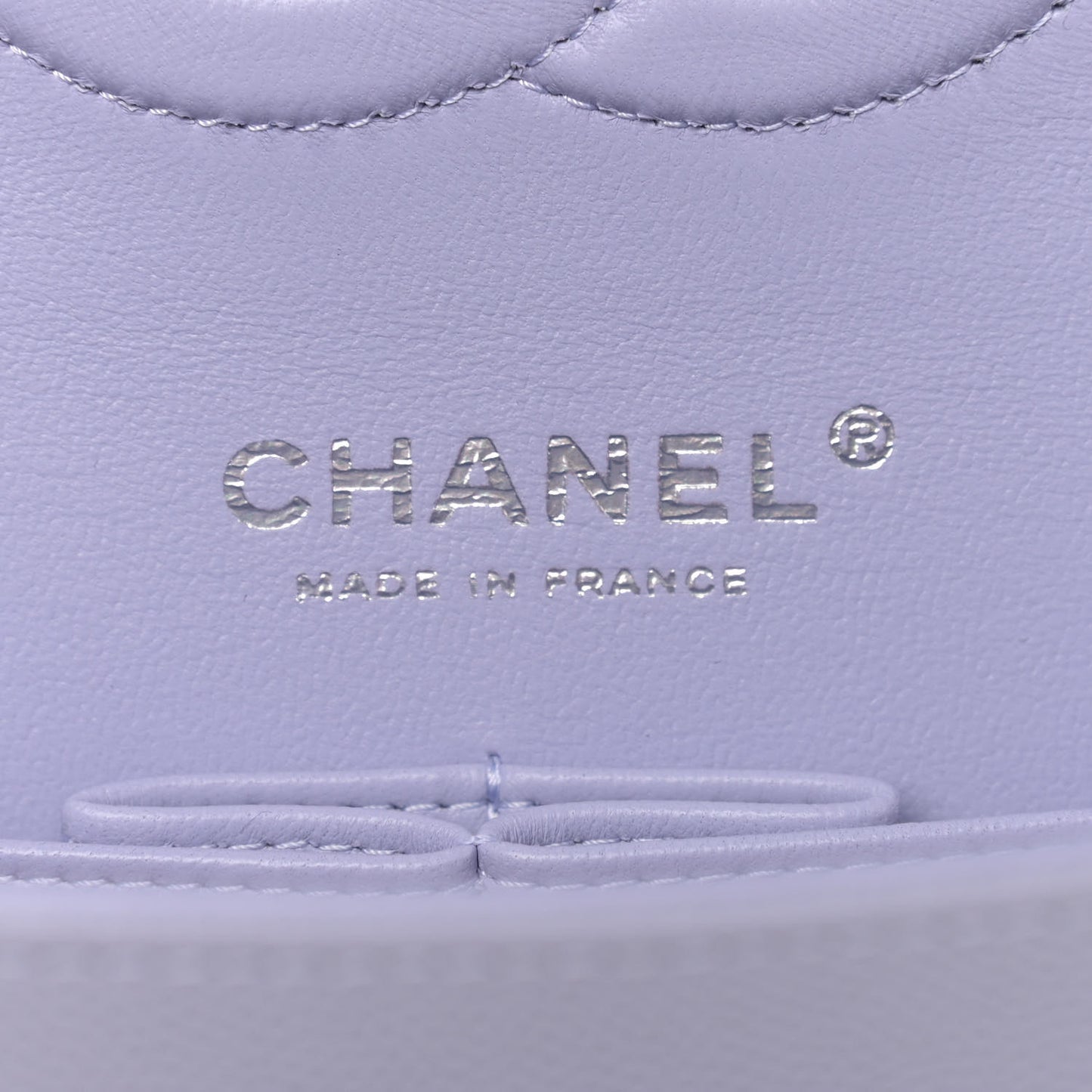 Caviar Quilted Medium Double Flap Light Purple