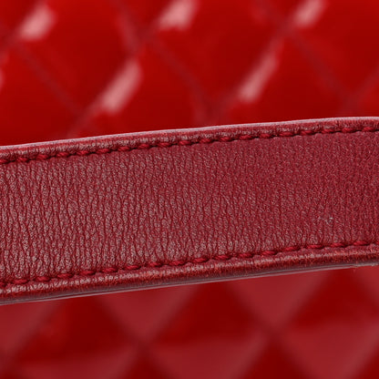Chanel Patent Calfskin Quilted Medium Plexiglass Boy Flap Red 12 of 13