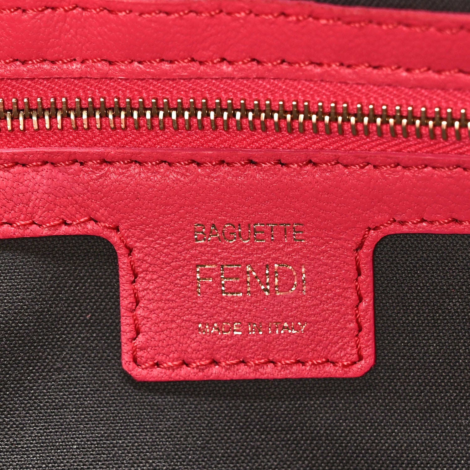 Fendi Nappa FF 1974 Embossed Baguette Lampone 6 of 9