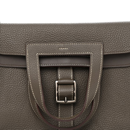 Hermes Taurillon Clemence Halzan 31 GM Etain 8 of 13