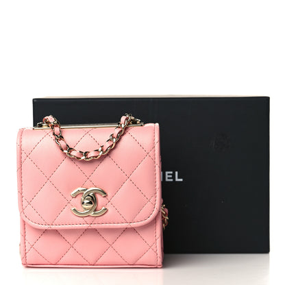 Chanel Lambskin Quilted Mini Trendy CC Clutch With Chain Pink 10 of 10