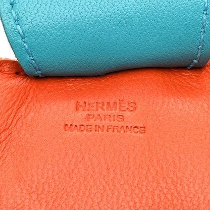Hermes Milo Lambskin Grigri Rodeo Horse Bag Charm GM Rose Azalee Orange Poppy Bleu Azteque 3 of 3