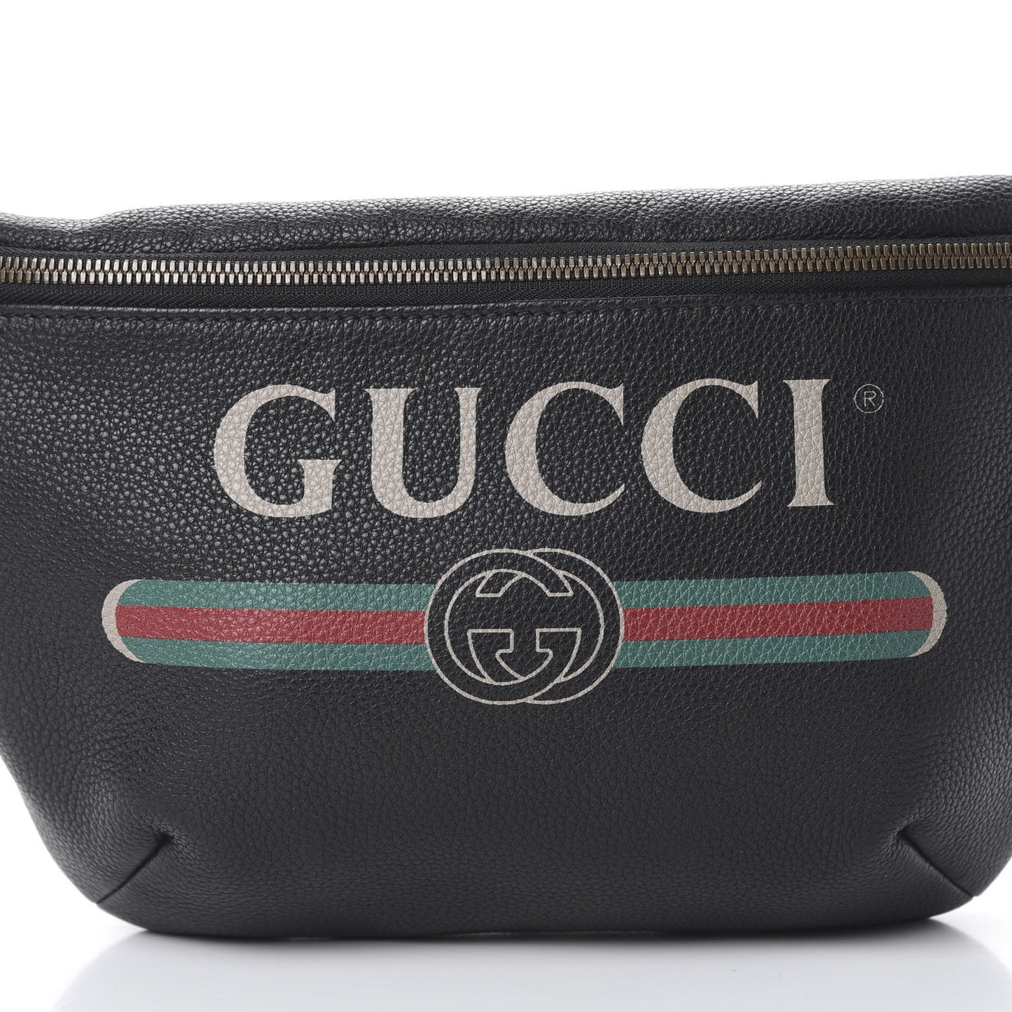 Grained Calfskin Logo Belt Bag Black