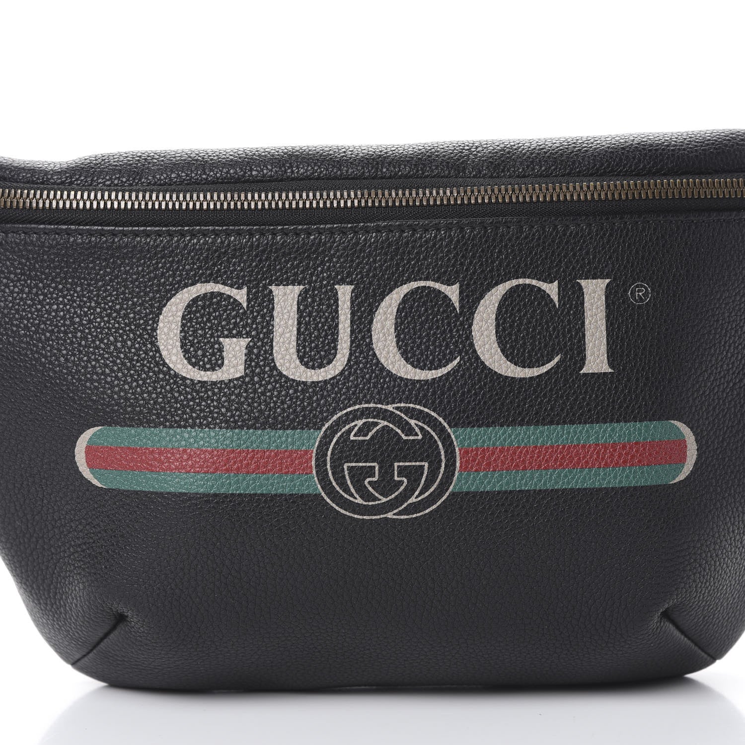 Gucci Grained Calfskin Logo Belt Bag Black 7 of 9