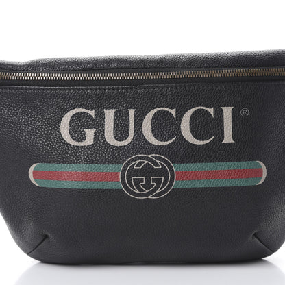 Gucci Grained Calfskin Logo Belt Bag Black 7 of 9