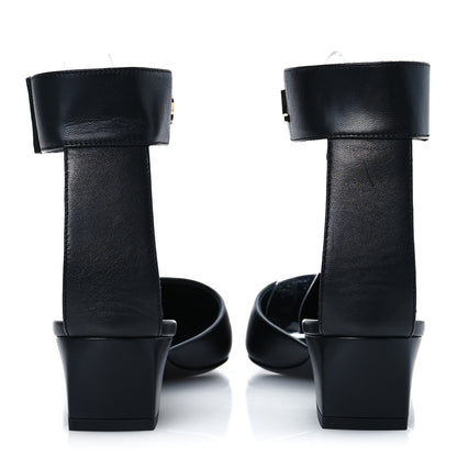 Chanel Lambskin Grosgrain Cap Toe Logo Ankle Strap Pumps 36.5 Black 6 of 12