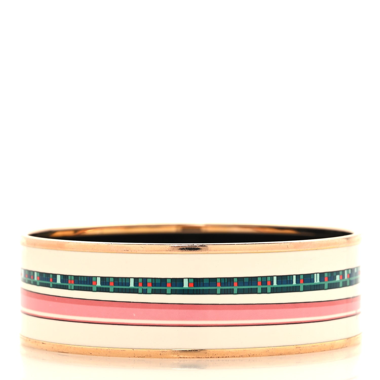 Hermes Enamel Printed Wide Les Cannes Bracelet 70 Baroque 3 of 7