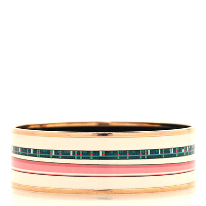 Hermes Enamel Printed Wide Les Cannes Bracelet 70 Baroque 3 of 7