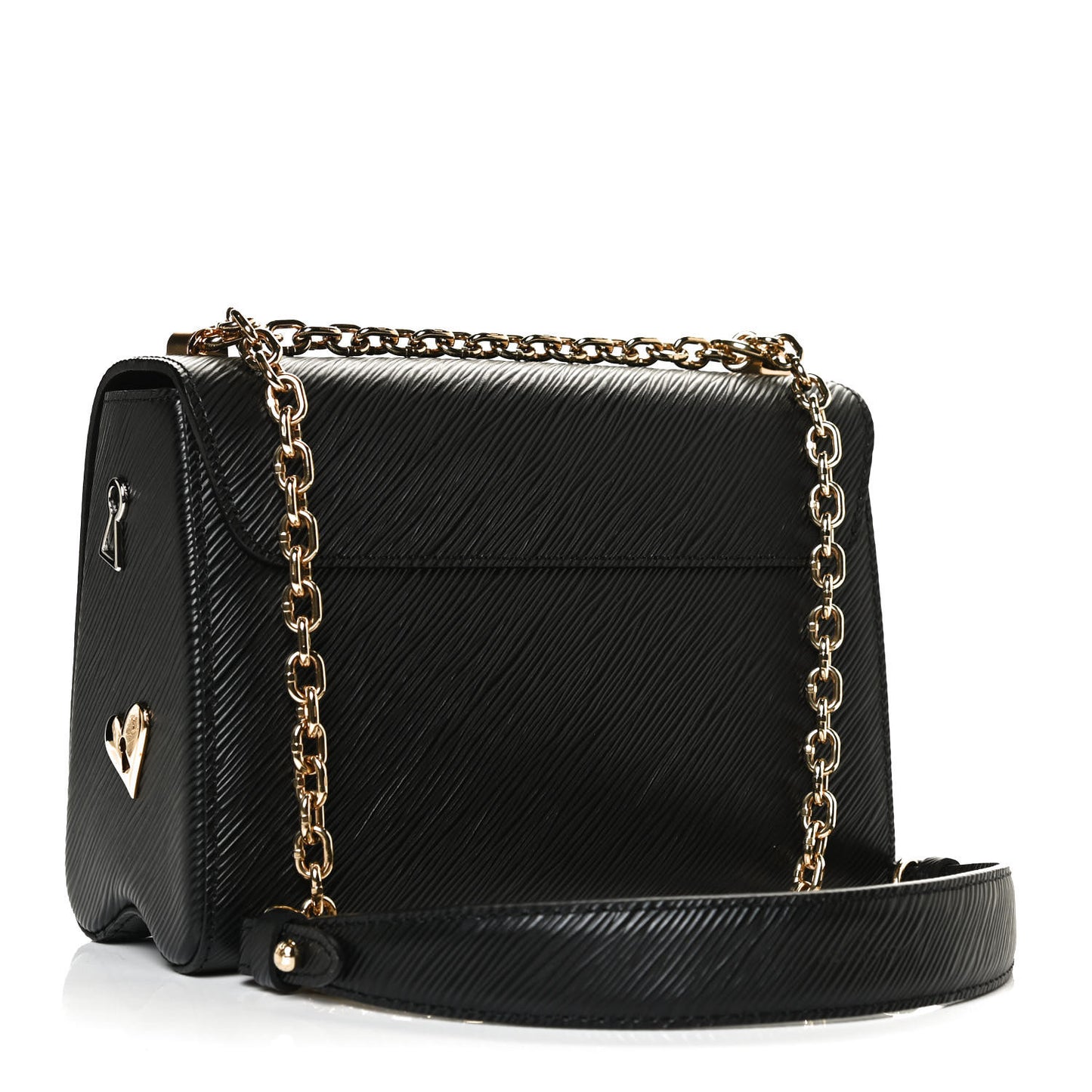 Epi Love Lock Twist Shoulder Bag MM Black