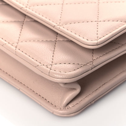 Chanel Lambskin Quilted Trendy CC Wallet On Chain WOC Light Beige 9 of 10