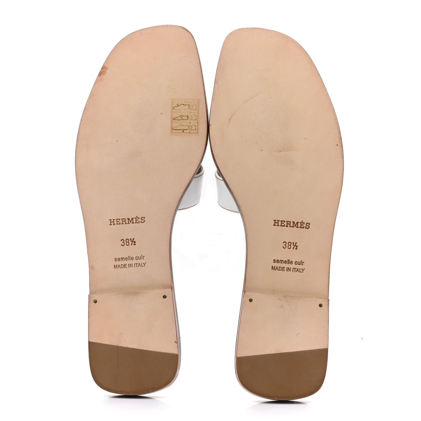 Box Calfskin Oran Sandals 38.5 White