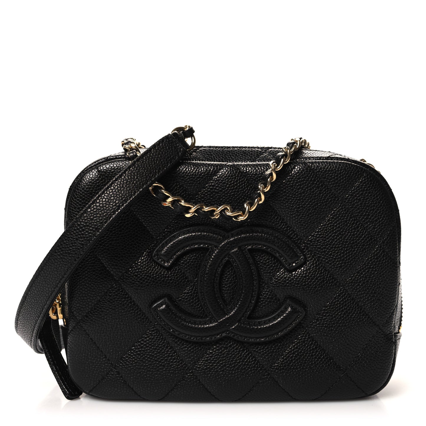 Caviar Quilted CC Vanity Case Black