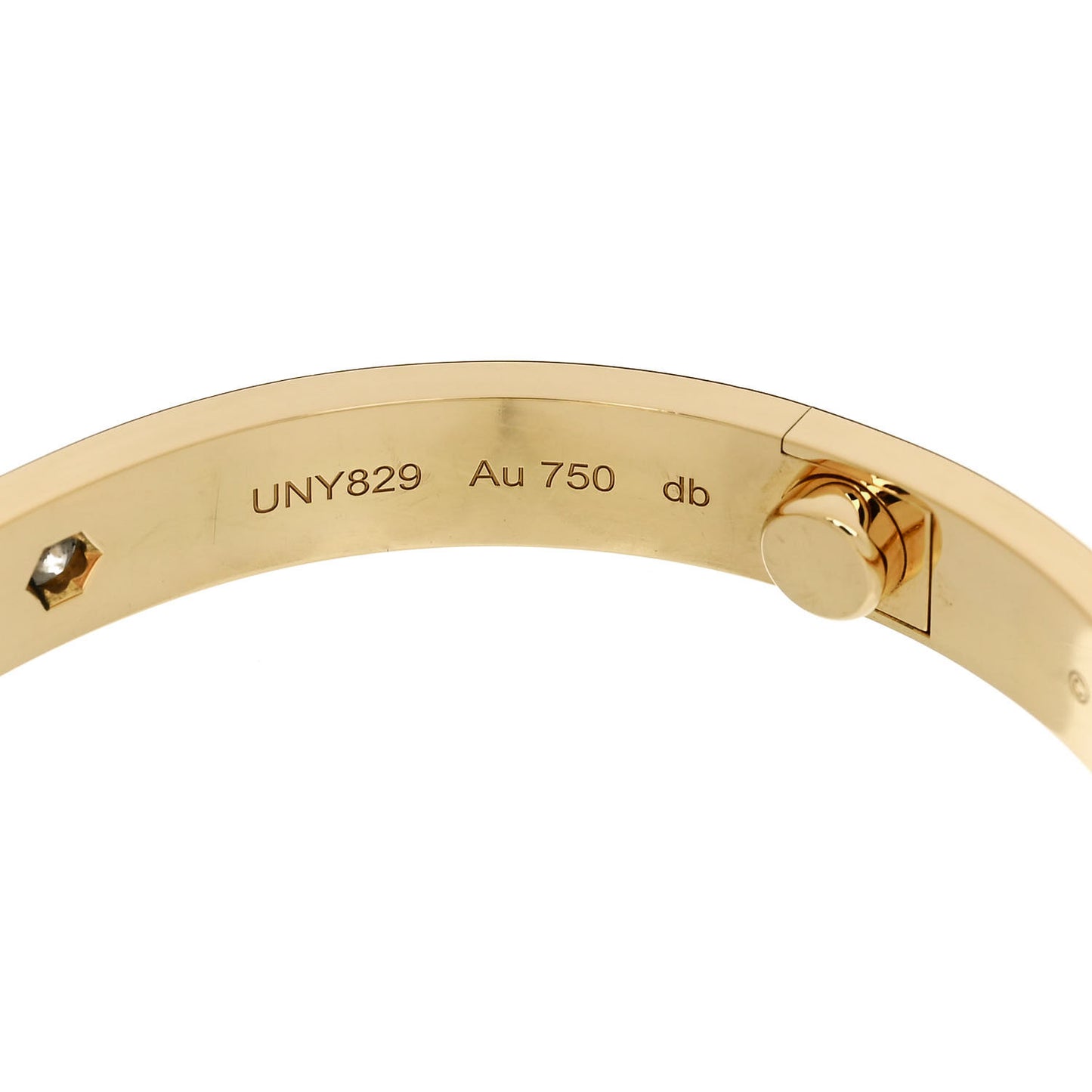 18K Yellow Gold 4 Diamond LOVE Bracelet 16