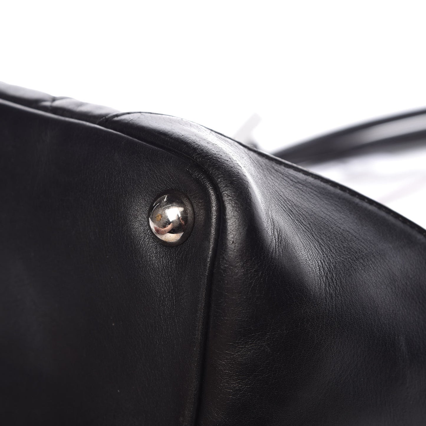 Calfskin Quilted Large Cambon Tote Black White
