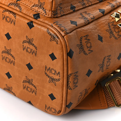 MCM Visetos Small Side Stud Stark Backpack Cognac 8 of 9