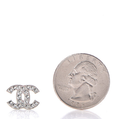 Chanel Crystal CC Earrings Silver 2 of 5