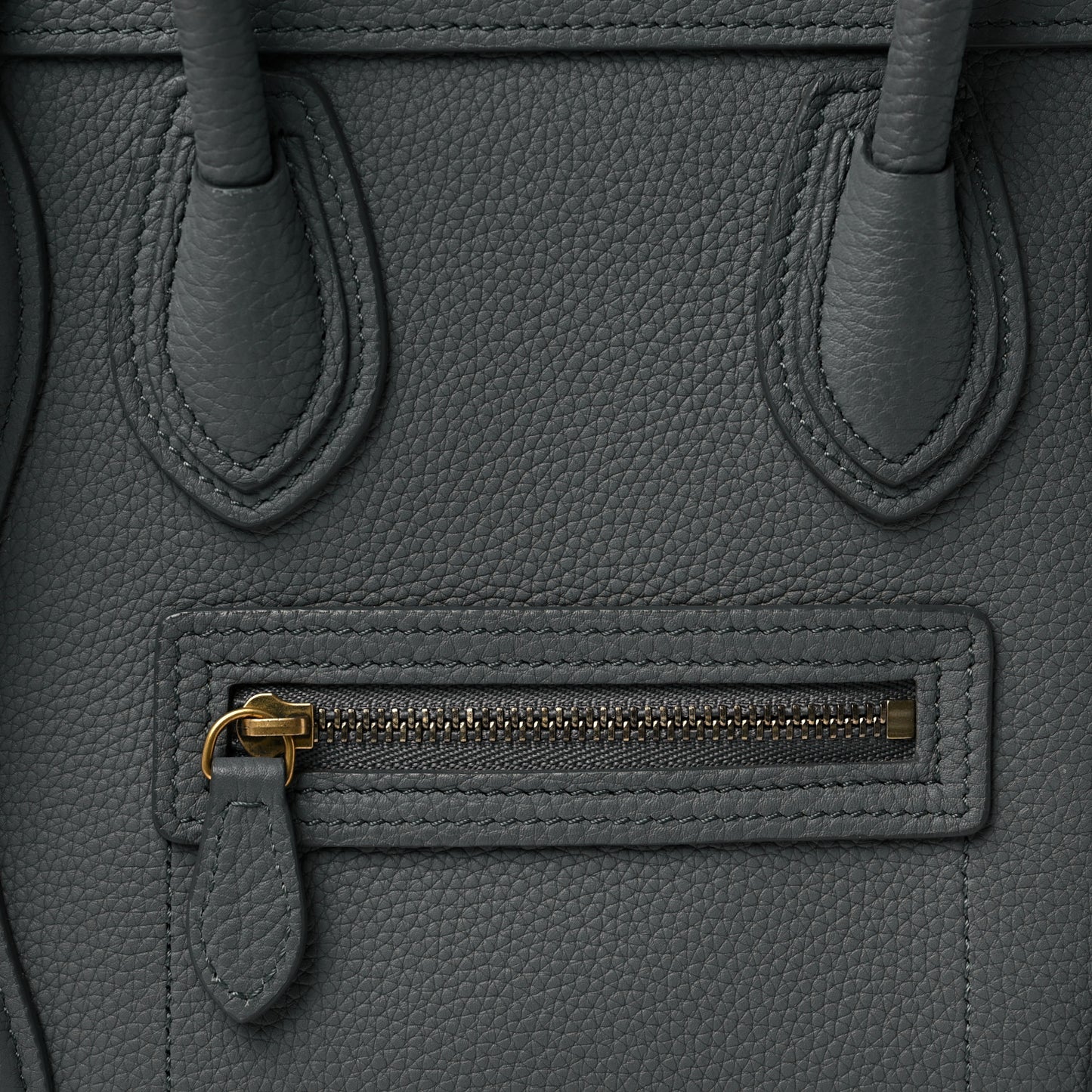 Drummed Calfskin Nano Luggage Kohl