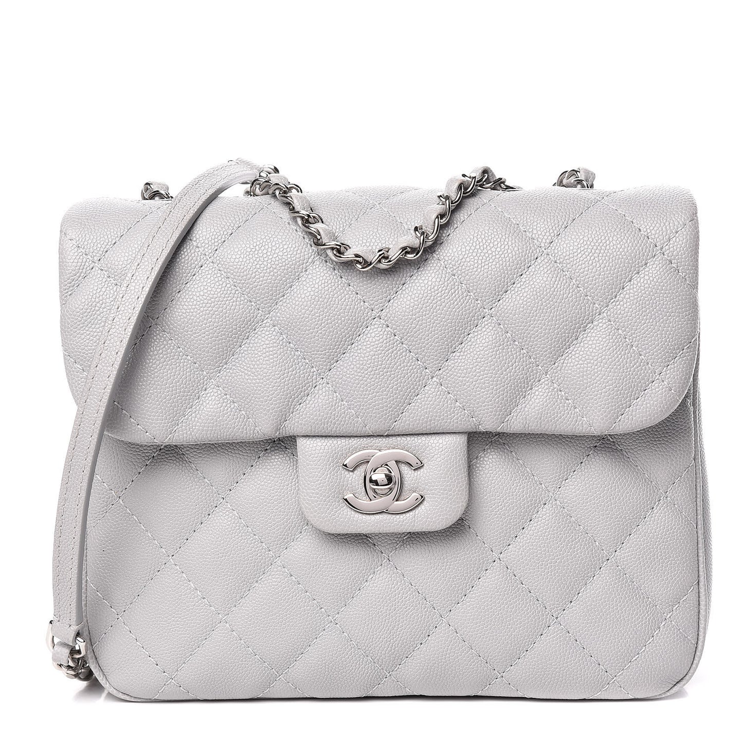 Caviar Quilted Medium Urban Companion Flap Grey