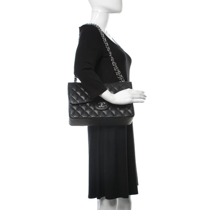 Chanel Caviar Quilted Jumbo Double Flap Black 3 of 11