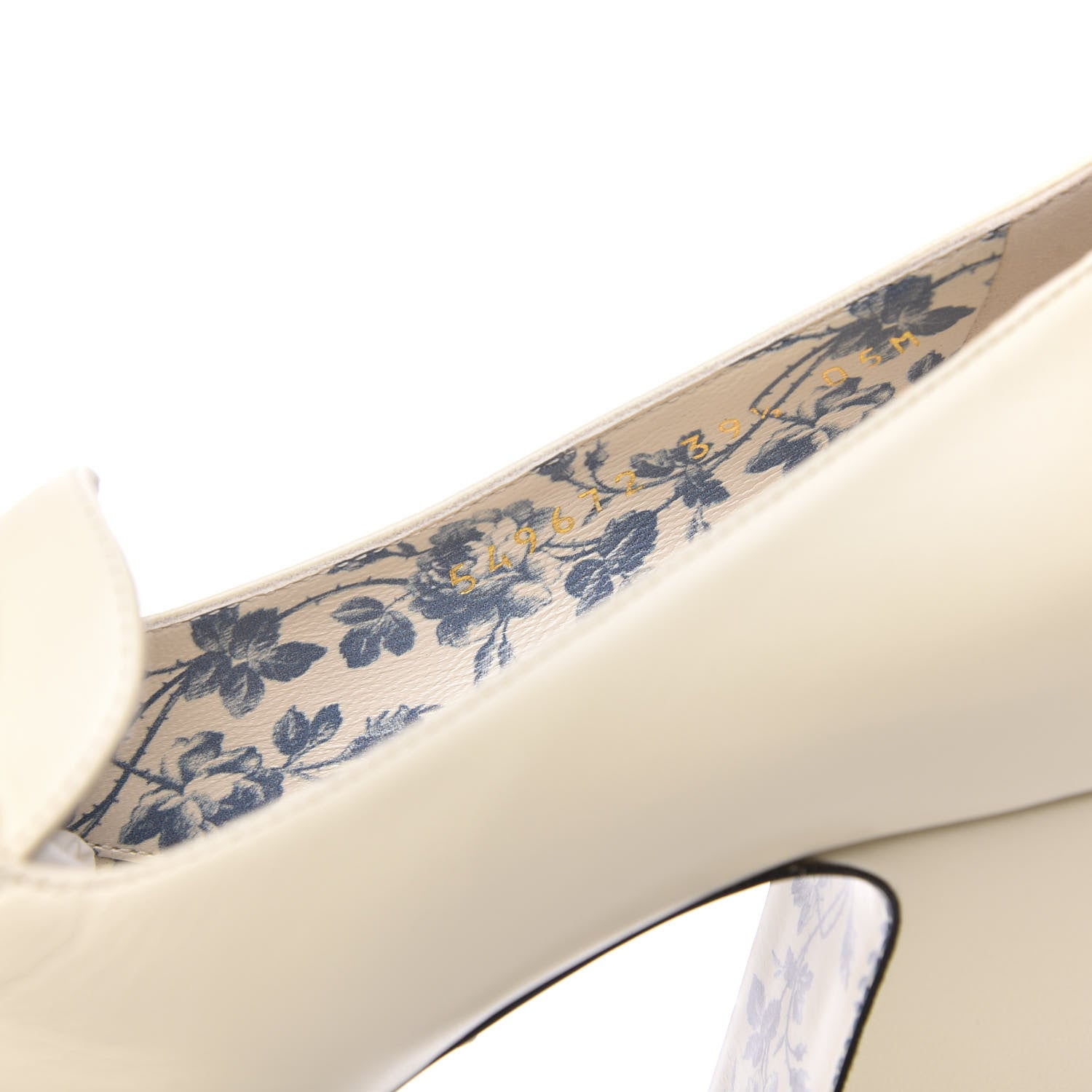 Gucci Malaga Kid GG Victoire 95mm Loafer Pumps 39.5 Vintage White 8 of 9