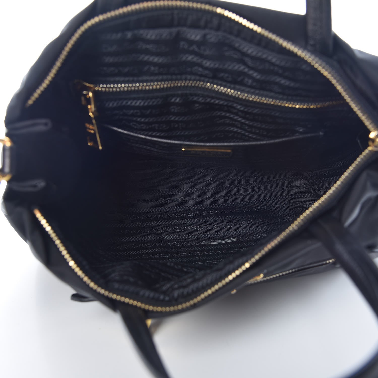 Prada Tessuto Nylon Saffiano Tote Black 7 of 10
