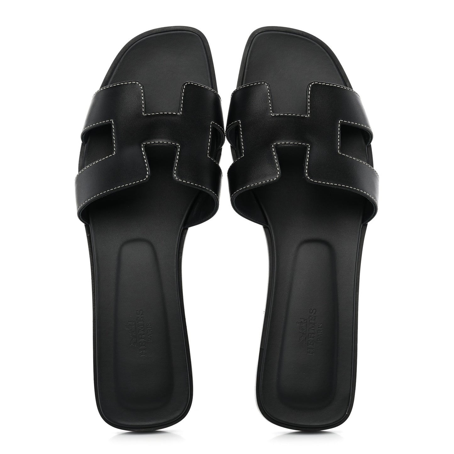 Box Calfskin Oran Sandals 41 Black