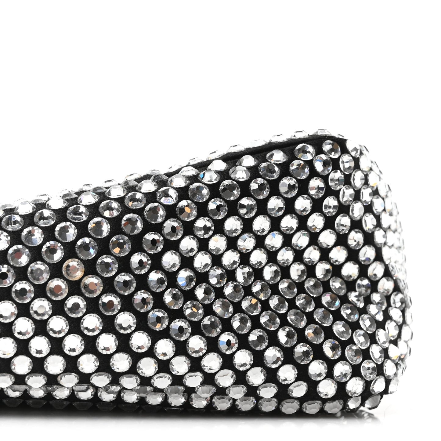 Satin Crystal Triangle Pouch Cristal
