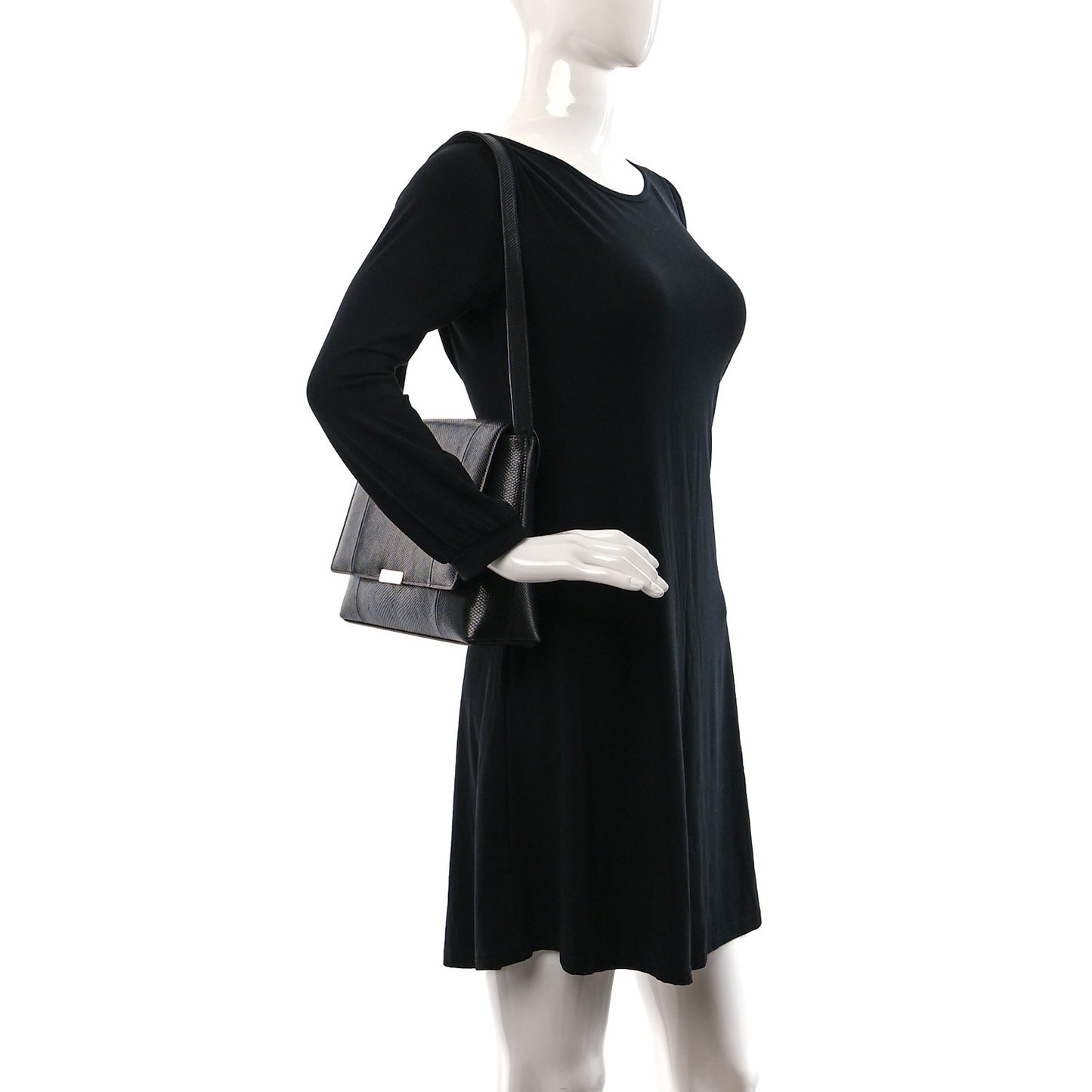 Snakeskin Le 90 Shoulder Bag Black