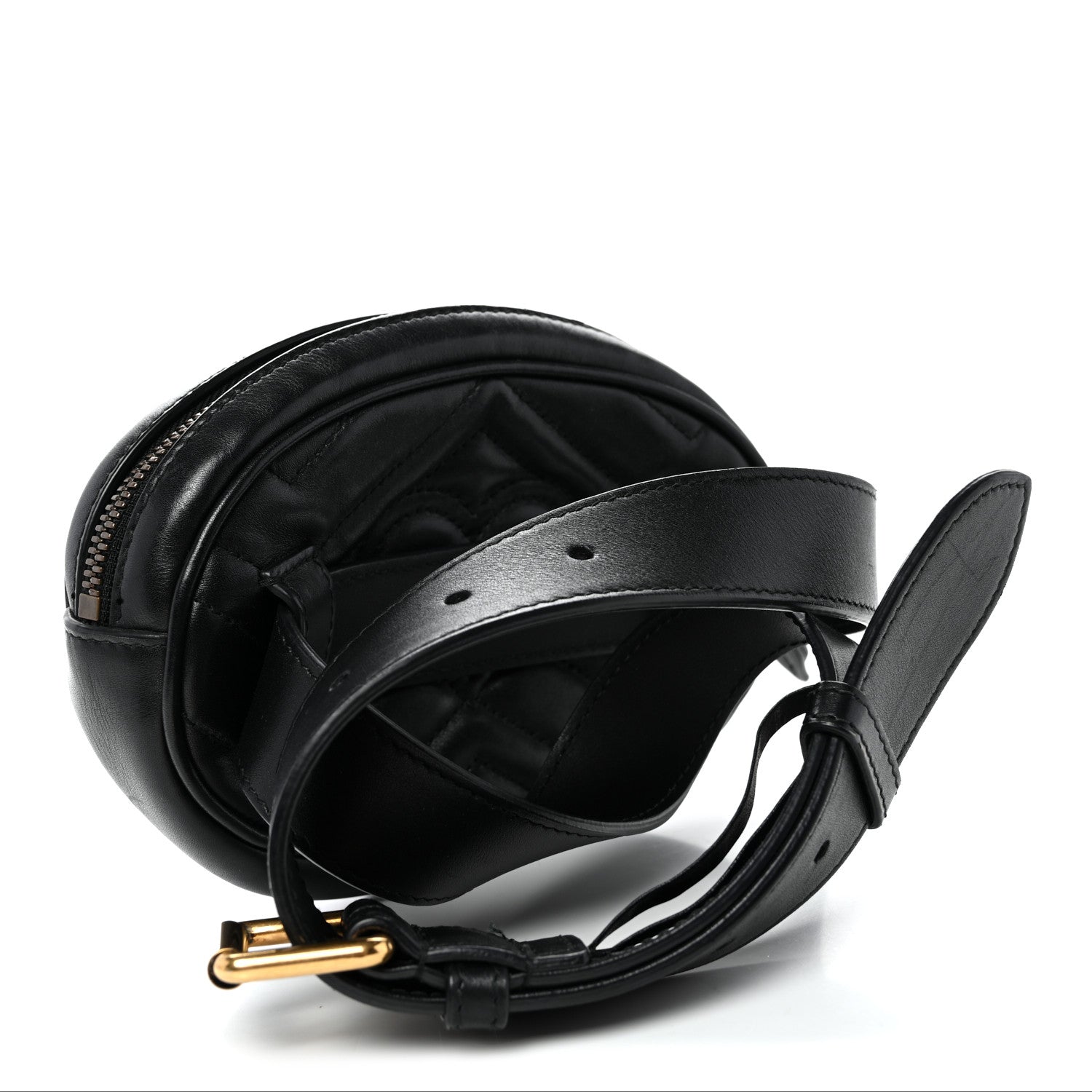 Gucci Calfskin Matelasse GG Marmont Belt Bag 75 30 Black 75/30 Black 3 of 10