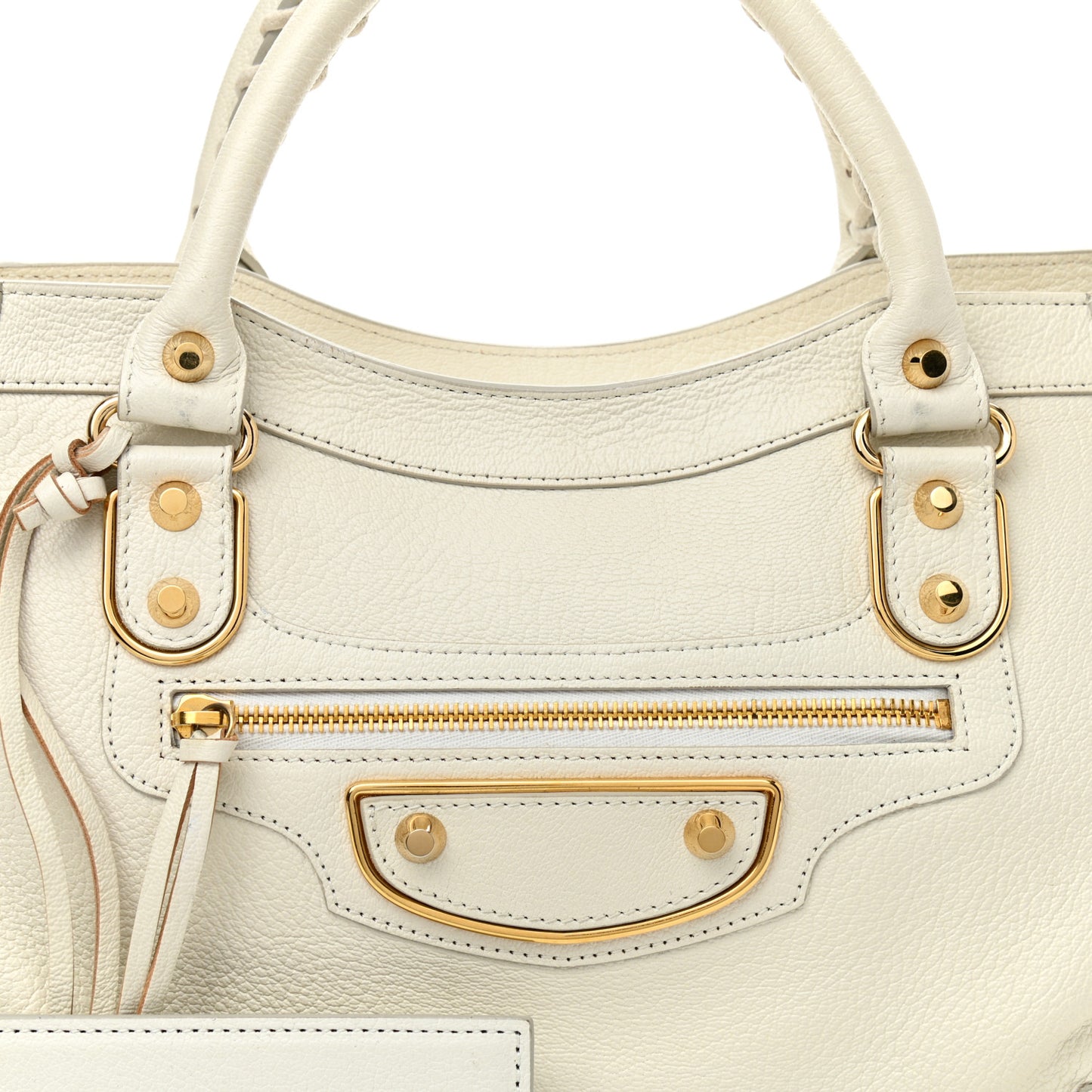 Chevre Gold Metallic Edge Hardware City White