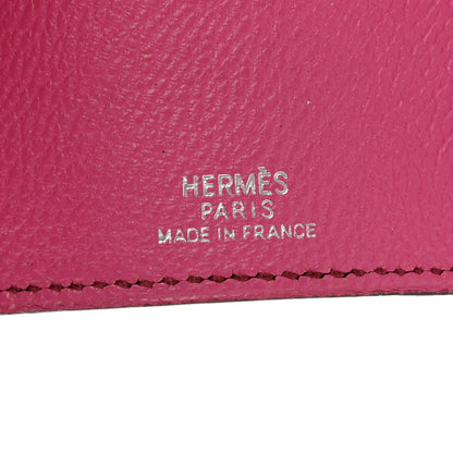 Hermes Ostrich Bearn Multicles 4 Key Holder Fuchsia 5 of 8