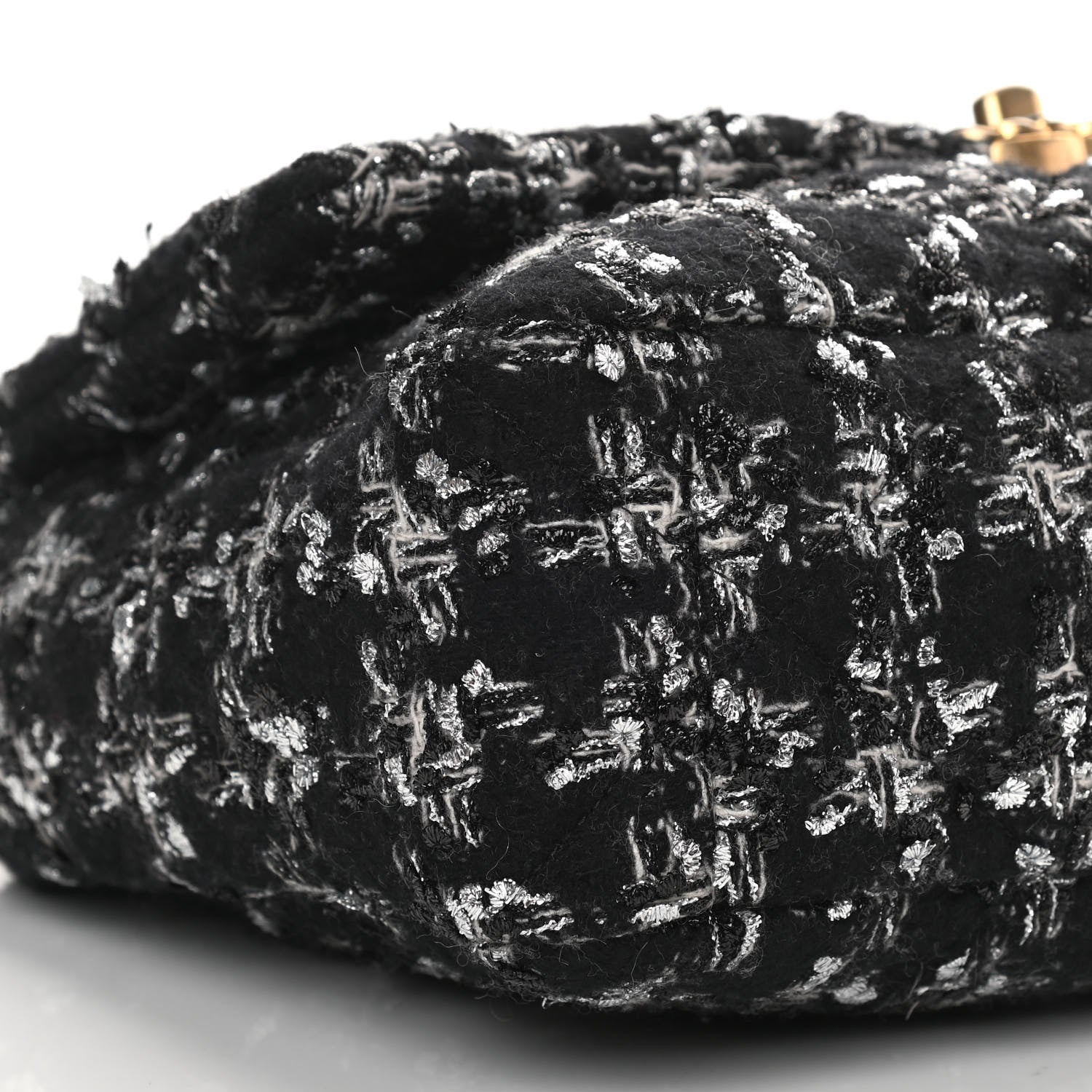 Chanel Tweed Quilted Large Chanel 19 Flap Black Ecru White 9 of 11