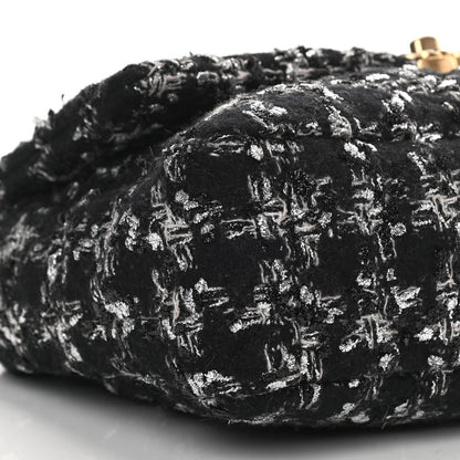 Chanel Tweed Quilted Large Chanel 19 Flap Black Ecru White 9 of 11