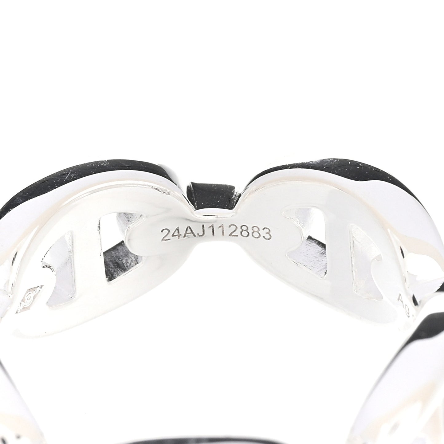 Sterling Silver PM Chaine d'Ancre Enchainee Band Ring 52 6