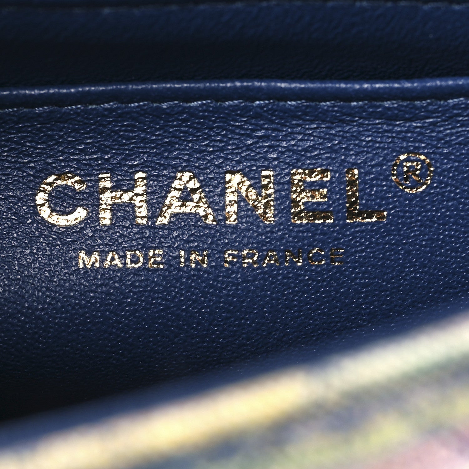 Chanel Striated Denim Quilted Classics in Fabrics Mini Rectangular Flap Navy Yellow Purple Green Multicolor 6 of 11