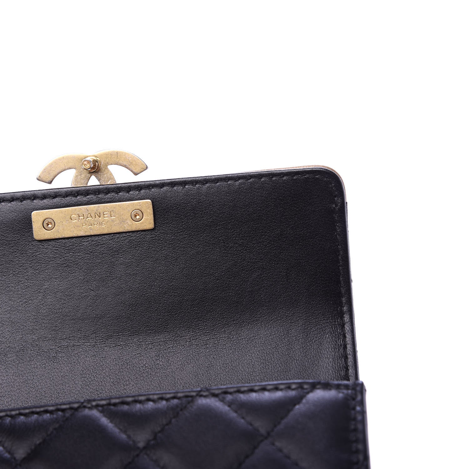 Chanel Lambskin Quilted Medium CC Chic Flap Wallet Black Gold 9 of 11
