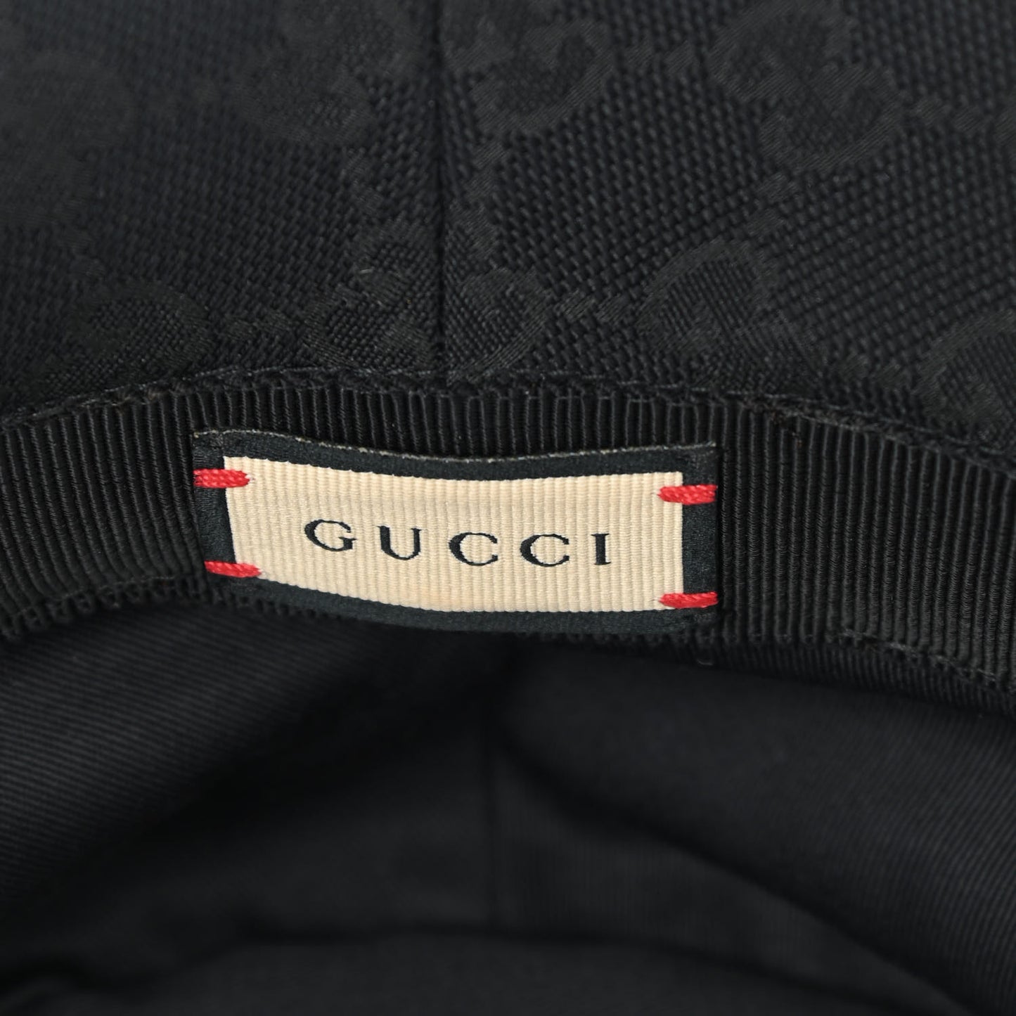 Monogram Textured Dollar Calfskin GG Jago Bucket Hat Black