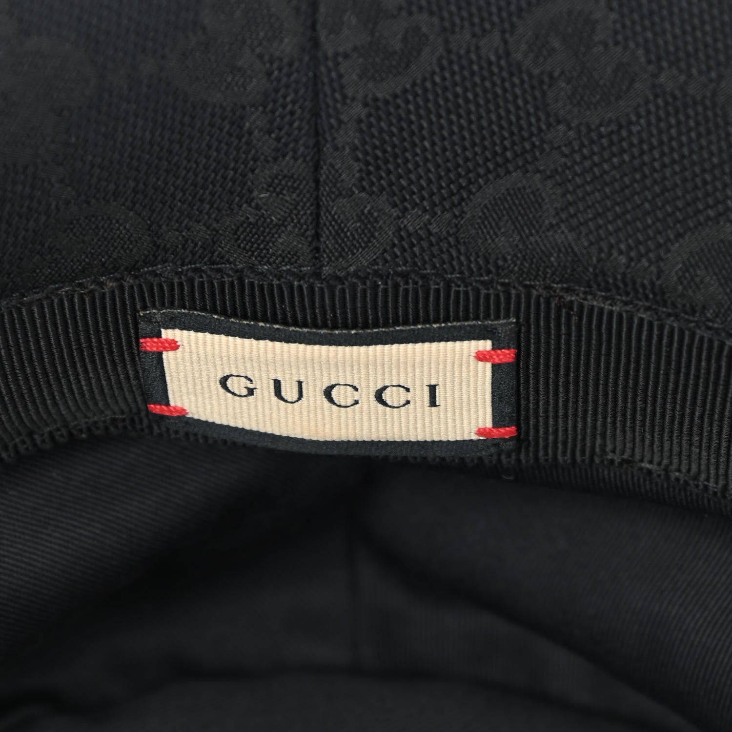Gucci Monogram Textured Dollar Calfskin GG Jago Bucket Hat Black 9 of 9
