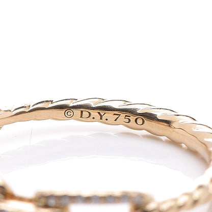David Yurman 18K Yellow Gold Diamond Stax Single Row Chain Link Ring 57 8 4 of 5