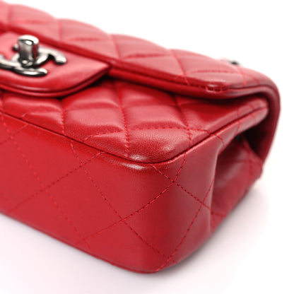 Chanel Lambskin Quilted Extra Mini Rectangular Flap Red 9 of 10