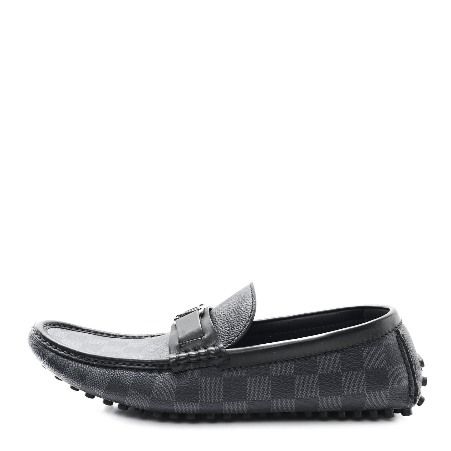 Mens Damier Graphite Hockenheim Moccasin Loafers 9 Onyx