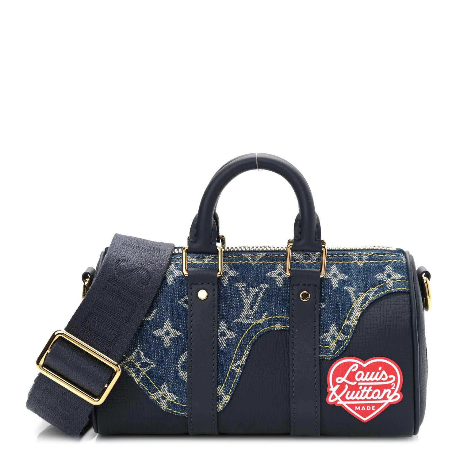 Louis Vuitton Taurillon Monogram Denim Drip Keepall XS Blue 1 of 9