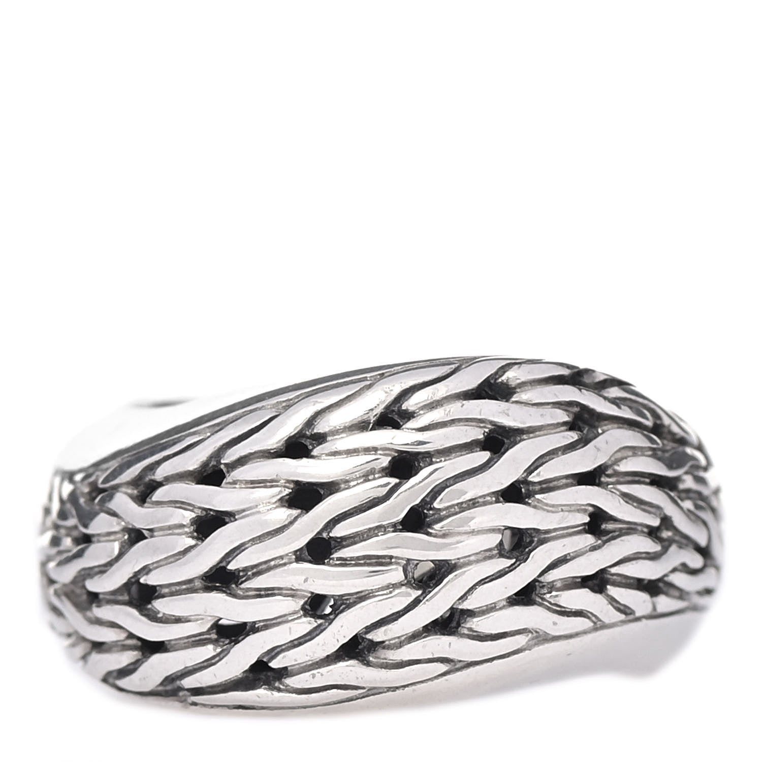 John Hardy Sterling Silver Classic Chain Crossover Ring 54 7 1 of 5