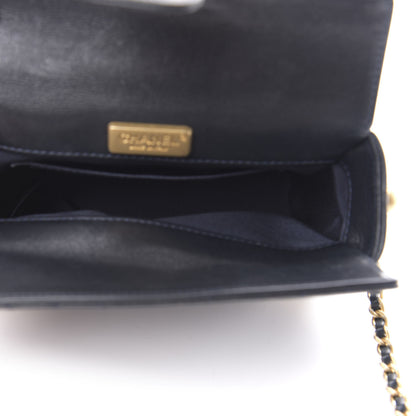 Chanel Calfskin Chevron Quilted Rock The Corner Minaudiere Bag Black 5 of 12