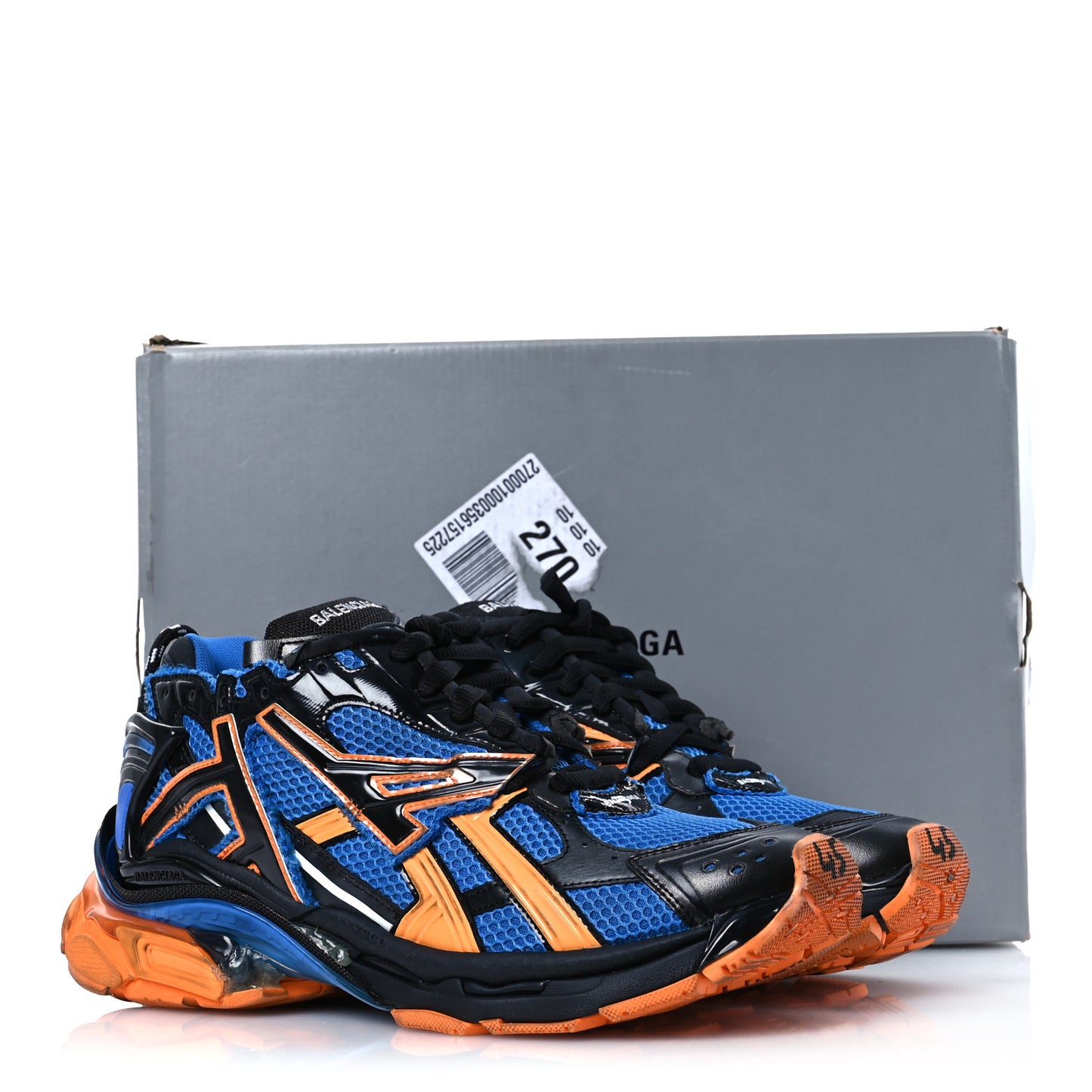 Mesh Rubber Bi-Color Mens Runner Sneakers 12 Blue Orange Black White