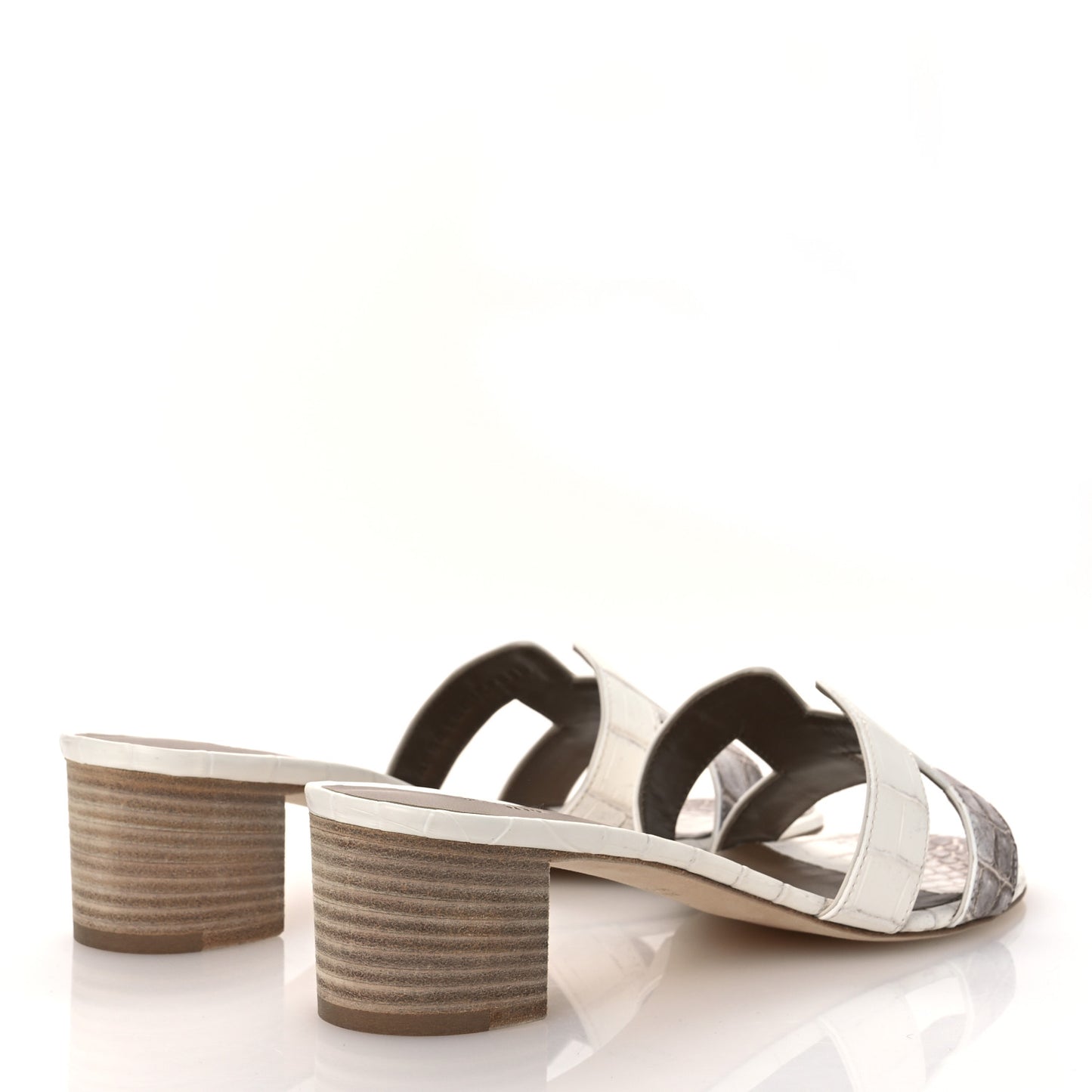 Matte Niloticus Crocodile Himalaya Oasis Sandals 40 White